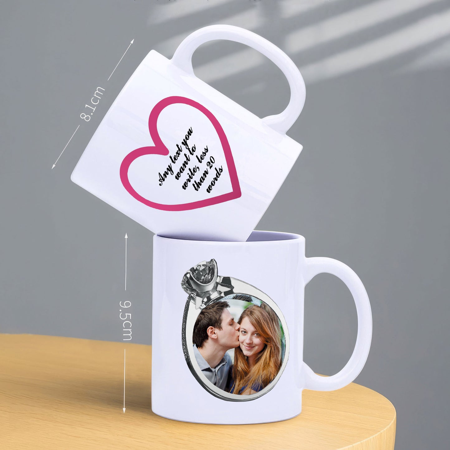 Personalised Mug with Your Picture and Your Message, Custom Mug with Picture Logo Text, Personalised Christmas Birthday Gift for Mum, Dad on Anniversary Weeding Birthday