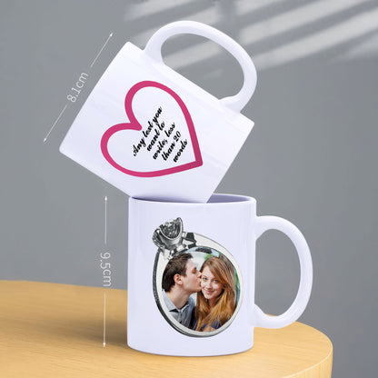 Personalised Mug with Your Picture and Your Message, Custom Mug with Picture Logo Text, Personalised Christmas Birthday Gift for Mum, Dad on Anniversary Weeding Birthday