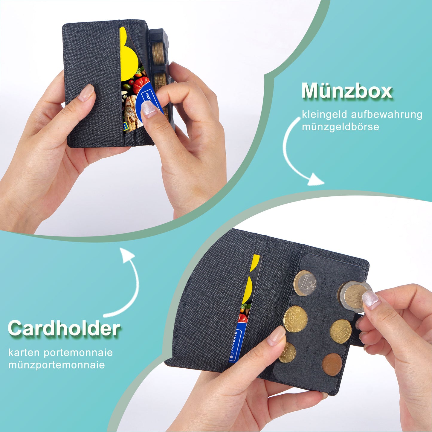 Münzbox Münzgeldbörse Kreditkartenetui