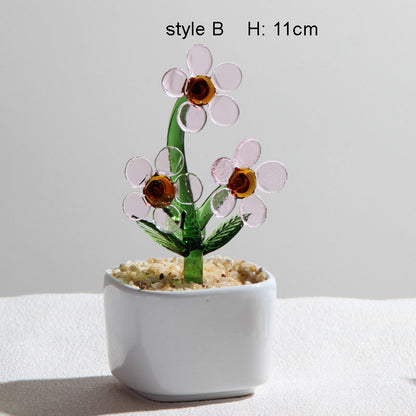 Mini Colorful Glass Plant Set | Versatile Colorful Glass Mini Plant | Gifts Set
