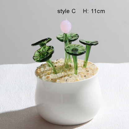 Mini Colorful Glass Plant Set | Versatile Colorful Glass Mini Plant | Gift
