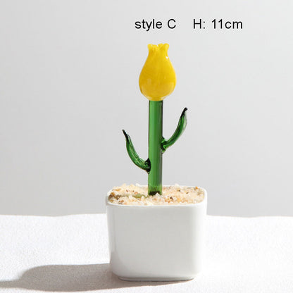 Title  Mini Colorful Glass Plant Set | Versatile Colorful Glass Mini Plant | Gifts Set
