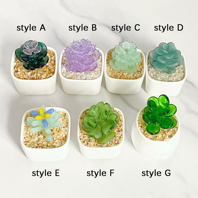 Mini Colorful Glass Ornament | Elegant White Ceramic | Gifts Set