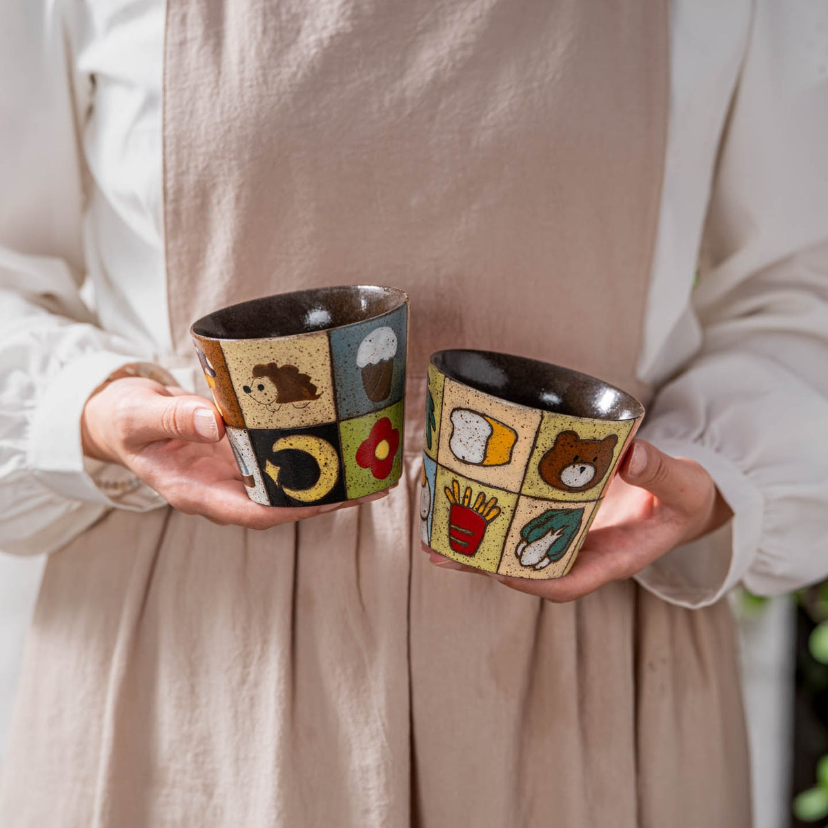 Handcrafted Ceramic Latte Art Coffee Mug, Underglaze Hand-Painted Animal, gallery view 2