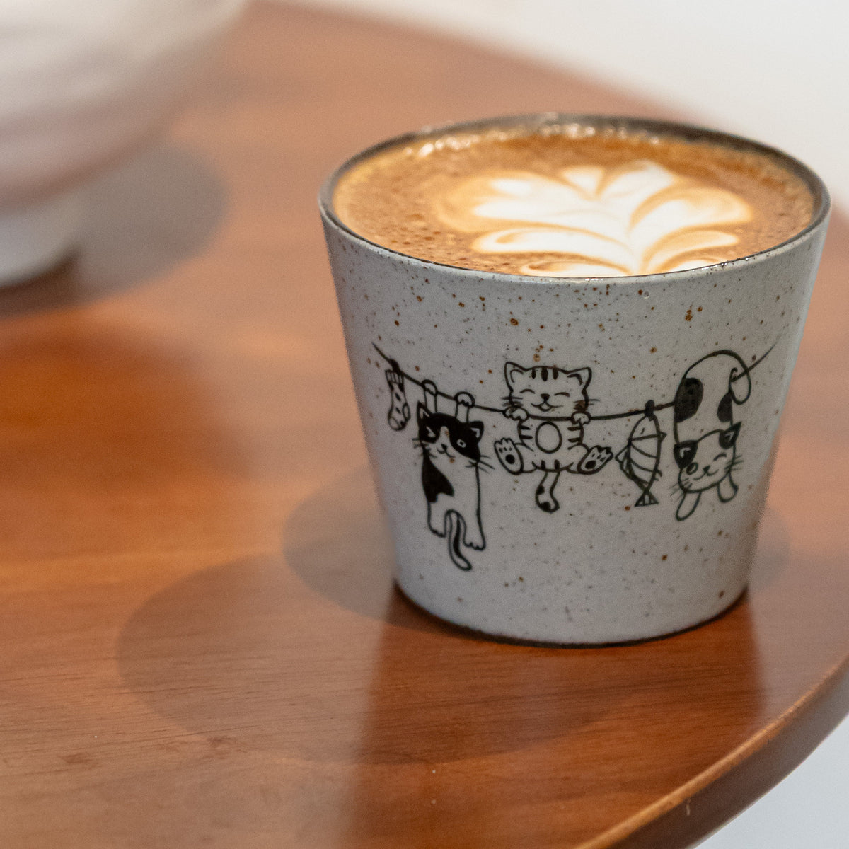 Hand-Painted Ceramic Latte Art Coffee Cup with Saucer, Zisha Clay Retro Style, gallery view 5