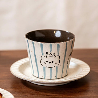 Jingdezhen Hand-painted Cute Animal Ceramic Coffee Mug Set, 10oz Handmade, gallery view 4