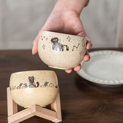 Jingdezhen Hand-Painted Cute Cat Ceramic Coffee Mug, 10oz Handmade Coarse, gallery view 7