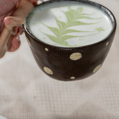 Cute Piggy Handle Mug, 8.5oz Jingdezhen Coarse Pottery Coffee Mug, Hand-Painted, gallery view 9