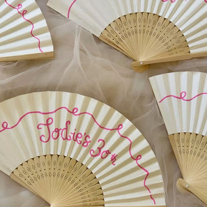 Personalized Hand-Calligraphed Bamboo Folding Fan — Custom Name Hand Fan for, gallery view 2