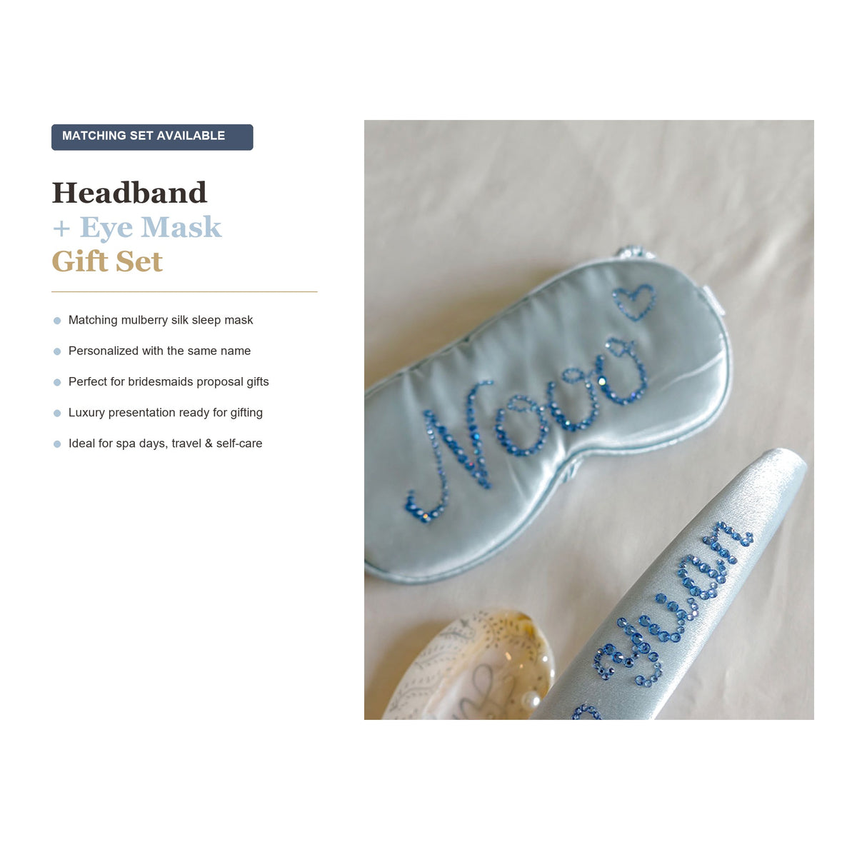 Personalized Rhinestone Name Silk Headband for Women - Custom 30 Momme Mulberry, gallery view 6