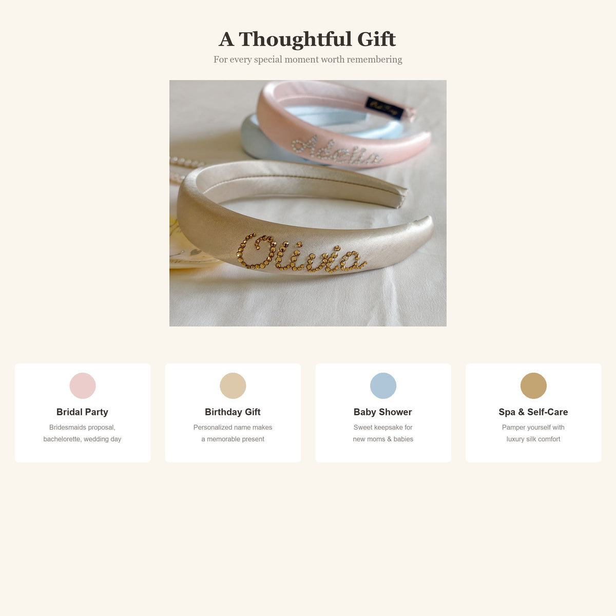 Personalized Rhinestone Name Silk Headband for Women - Custom 30 Momme Mulberry, gallery view 7