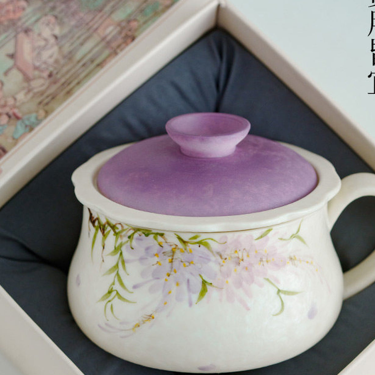 Hand-painted wisteria mug with flared rim, gallery view 5