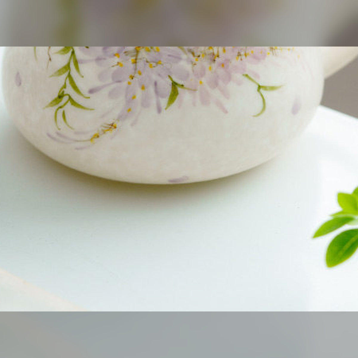 Hand-painted wisteria mug with flared rim, gallery view 9