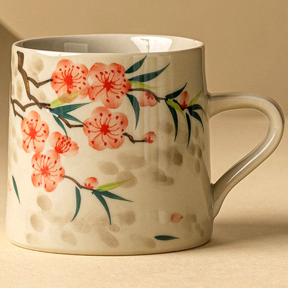 Peach blossom tea mug in plant-ash gray glaze, gallery view 5