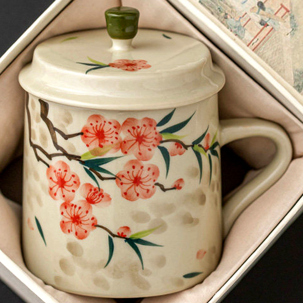 Peach blossom tea mug in plant-ash gray glaze, gallery view 7