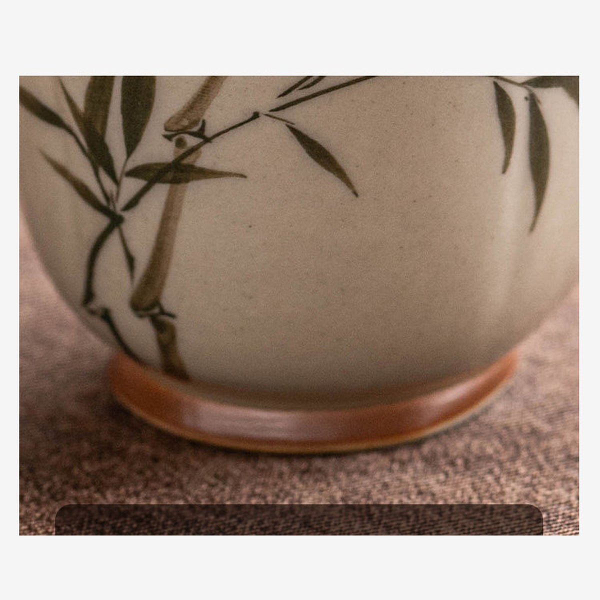 Green bamboo heart-handle tea cup, gallery view 5
