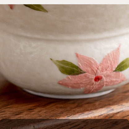 Mineral-White Hand-Painted Cherry Blossom Gourd-Mouth Handle Cup 60ml Ceramic, gallery view 6