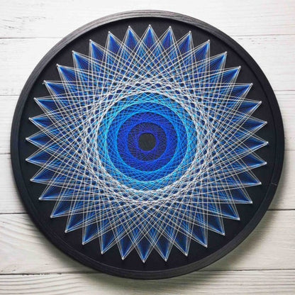 Sapphire Mandala String art DIY Wall Decor Thread Painting Canvas Art Meditation Craft Gift