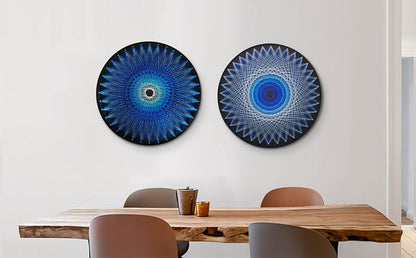 Sapphire Mandala String art DIY Wall Decor Thread Painting Canvas Art Meditation Craft Gift