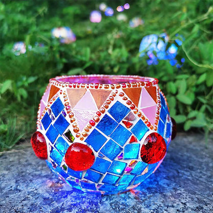 Glass Mosaic Candle Holder DIY Kit Tea Light Holders Mosaic candle holders for bohemian home decor