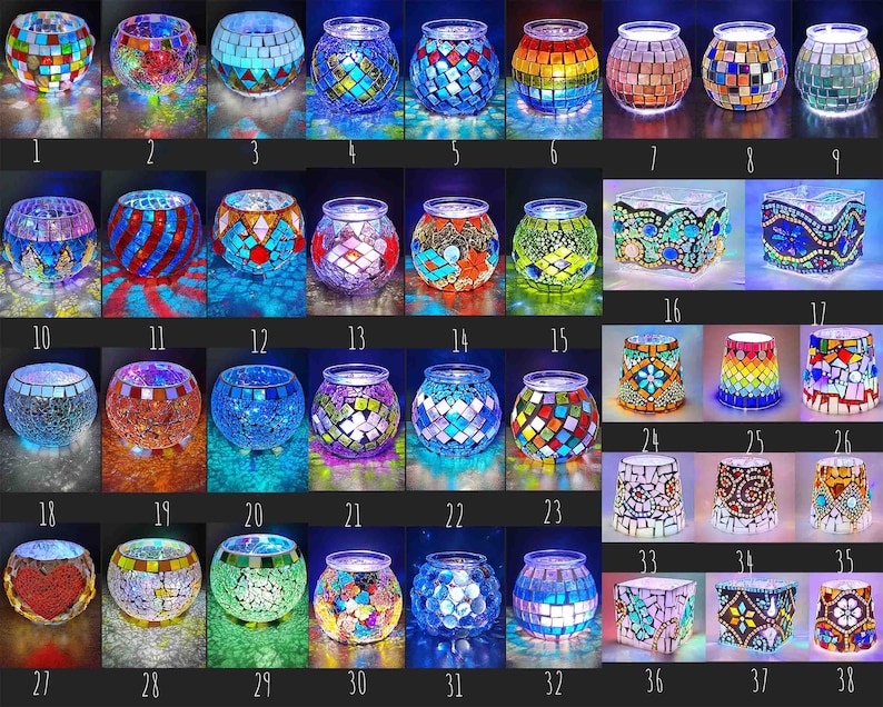Glass Mosaic Candle Holder DIY Kit Tea Light Holders Mosaic candle holders for bohemian home decor