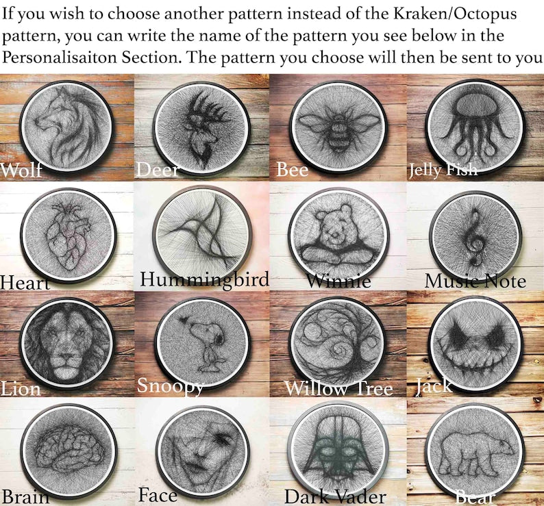 Kraken Octopus String Art DIY Nautical Wall Art Unique Handmade Gift Tentacle Art