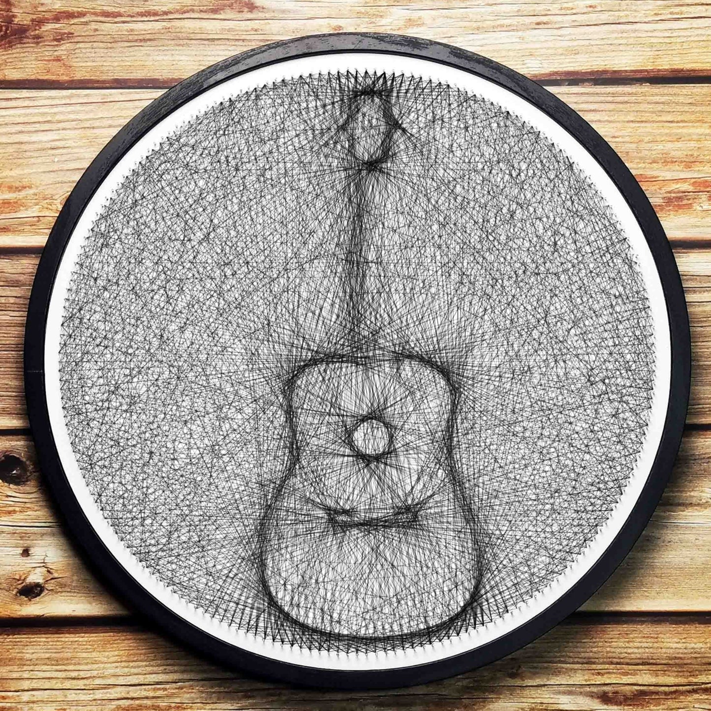 Acoustic Guitar Thread Painting By Numbers String Art DIY Home Decor