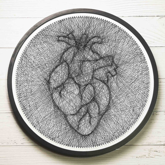 Anatomical Heart String Art DIY Wall Decor Framed Canvas Anatomy Art Medical Office Decor Medical Student Gift