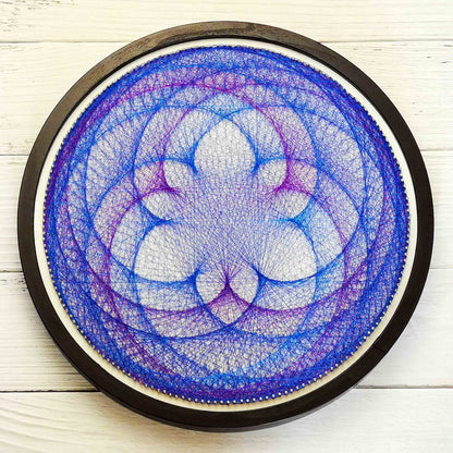 Blue Lotus Mandala String Art DIY Kit Zen Decoration Feng Shui Wall Art