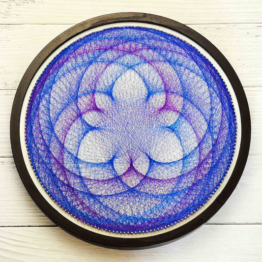 Blue Lotus Mandala String Art DIY Kit Zen Decoration Feng Shui Wall Art