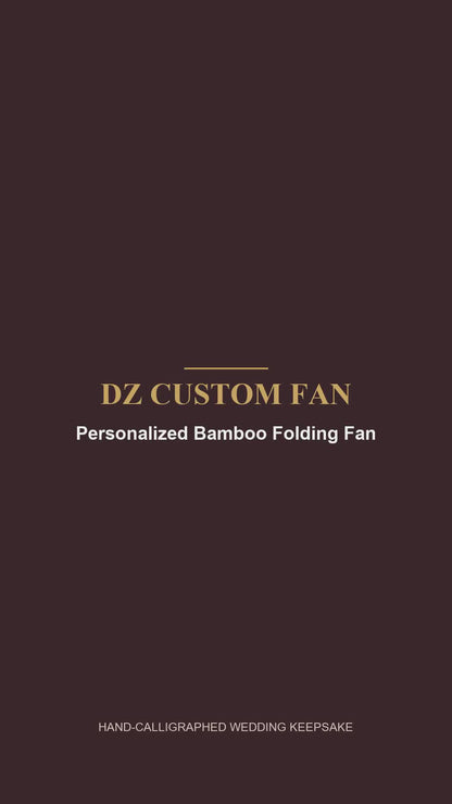 Personalized Hand-Calligraphed Bamboo Folding Fan — Custom Name Hand Fan for Wedding Favors, Bridesmaid Gifts, Bachelorette Party, Birthday Events, Summer Outdoor Ceremony
